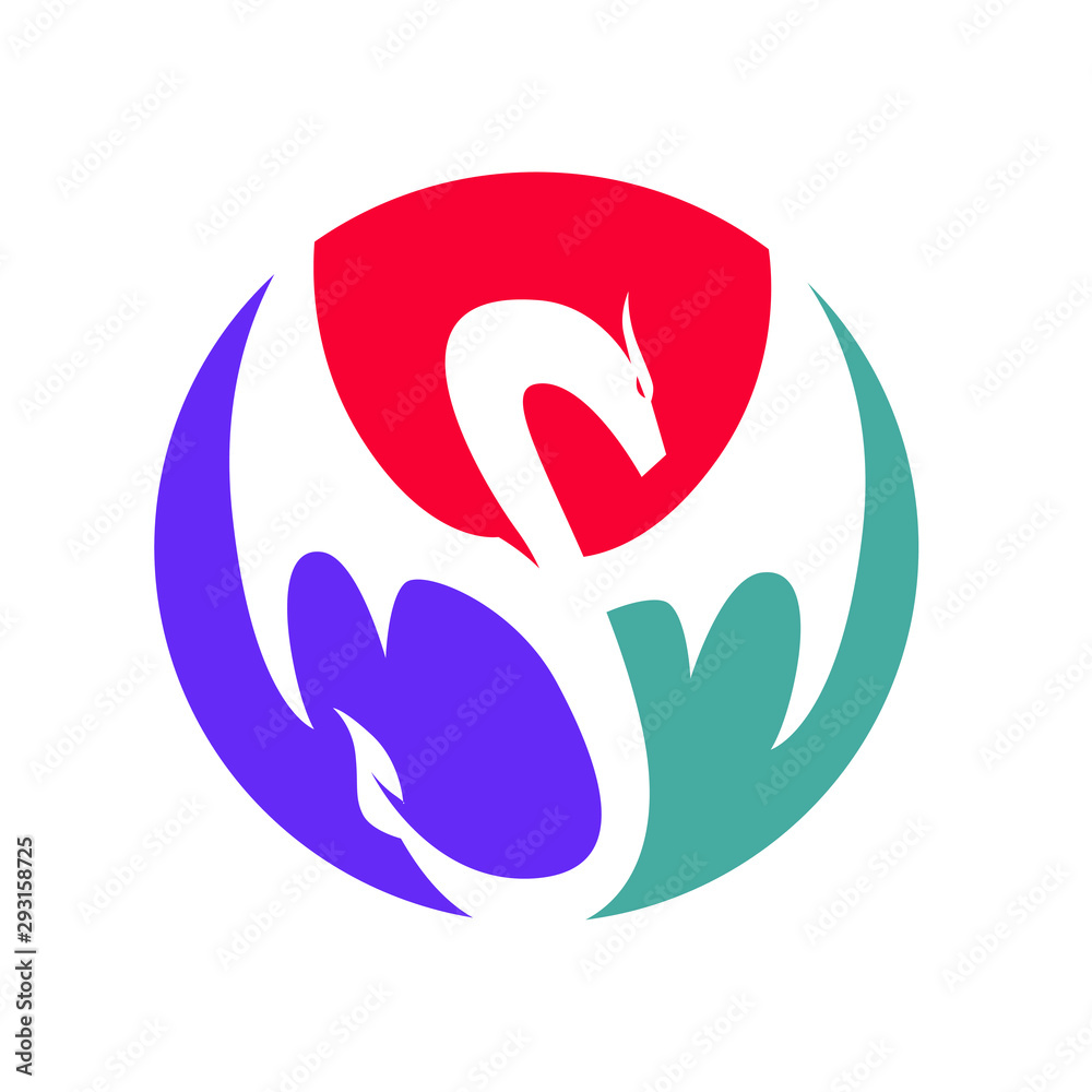 flying dragon logo design vector with wings flying dragon logo design vector with wings