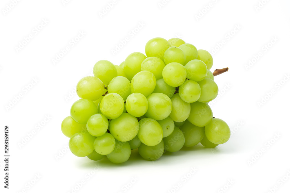 Fresh green grape isolated on white background. Clipping path include in this image. Fresh green grape isolated on white background. Clipping path include in this image.