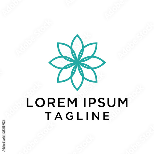  Abstract Flower Resort Spa Logo icon, Isolated in White Background