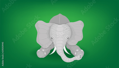 the minimal elephant squat for respect and passenger ride travel.  vector illustration eps10