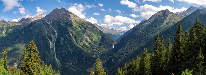 Scenic mountain nature along the Gerlos Alpine Road, Austria
