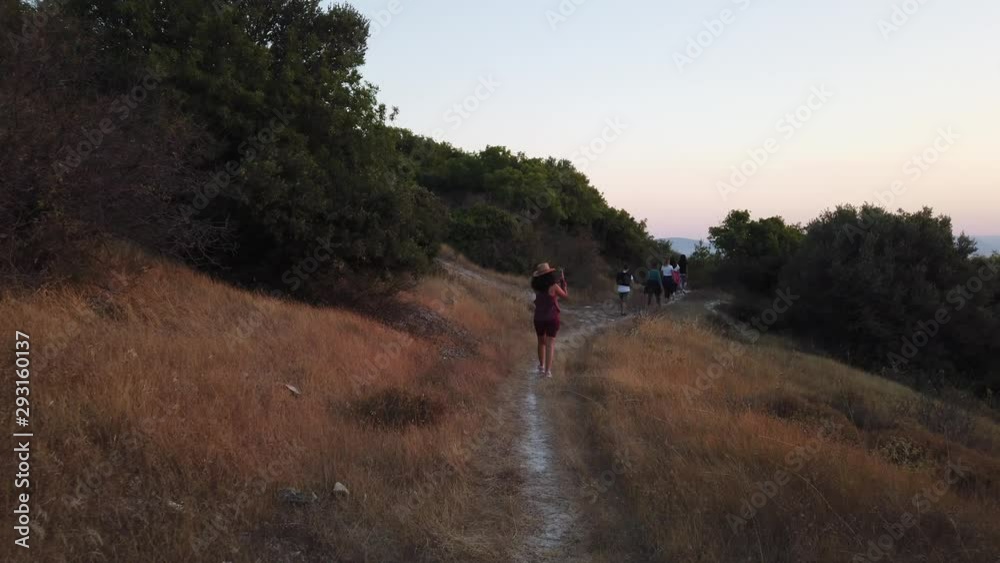 Single women walking in the forest. Single women walking in the forest.