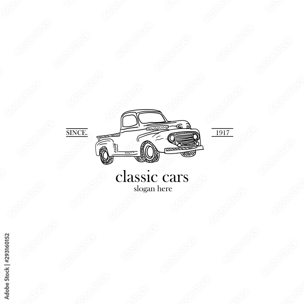 classic cars automobile antique design logo illustration vector classic cars automobile antique design logo illustration vector
