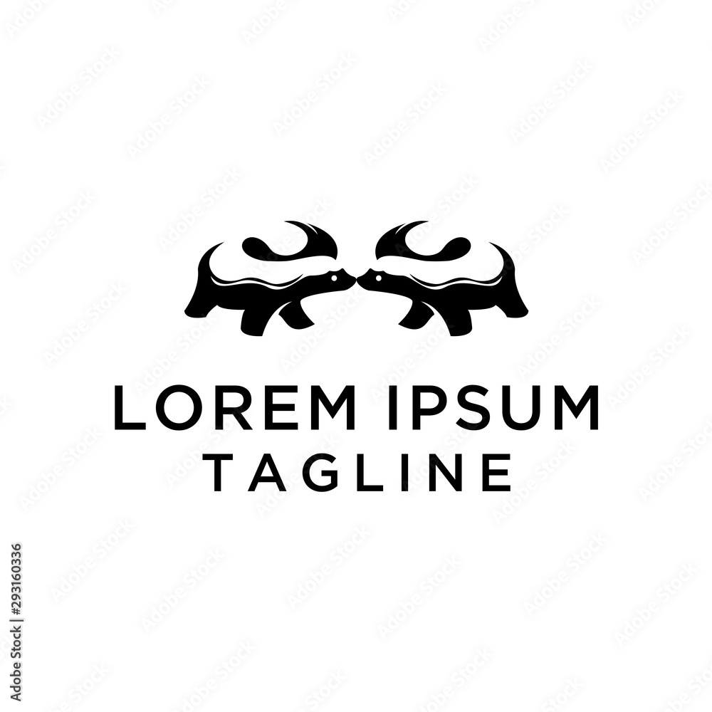 Obraz premium Couple Badger Logo Vector Illustration