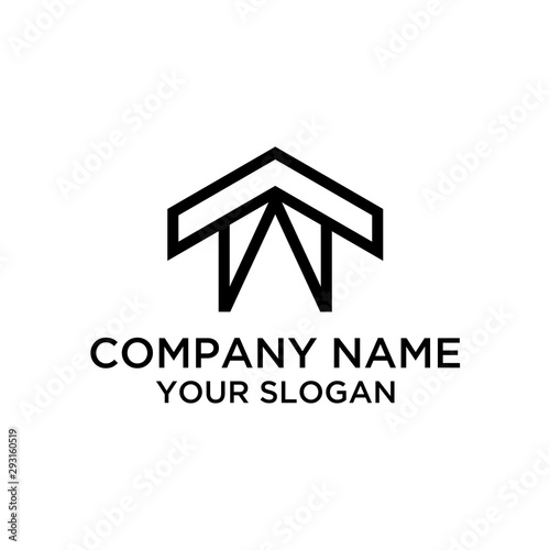 Initial letter AT Home Logo template