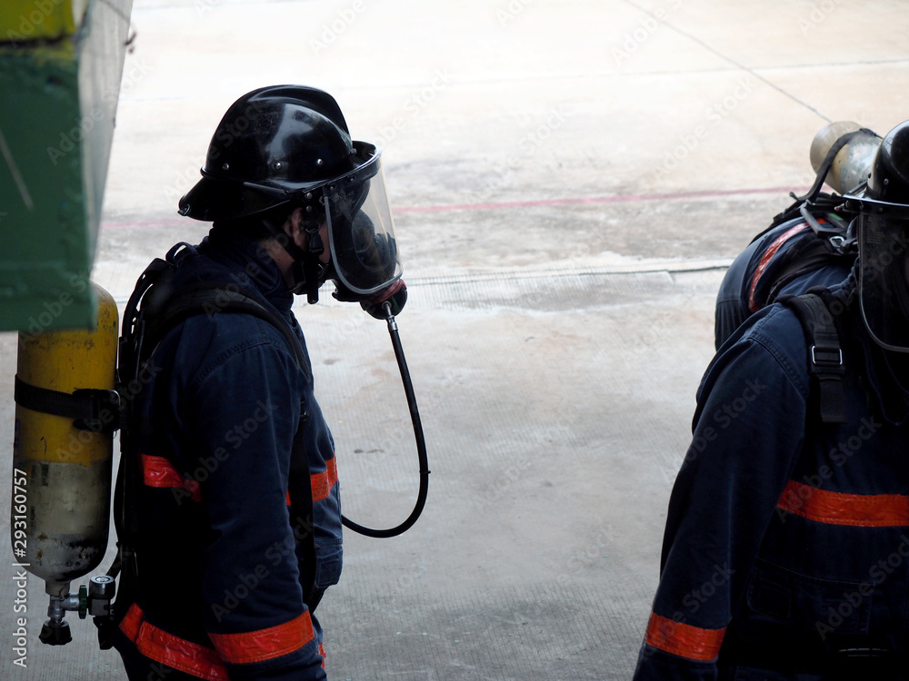 Naklejka premium Fire departments and emergency response teams will conduct disaster preparedness drills