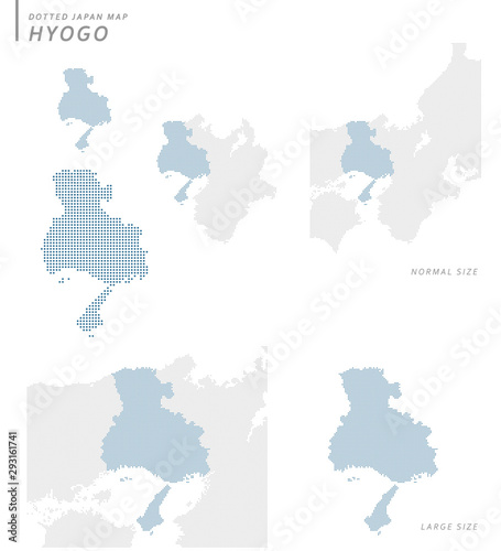 dotted Japan map  Hyogo