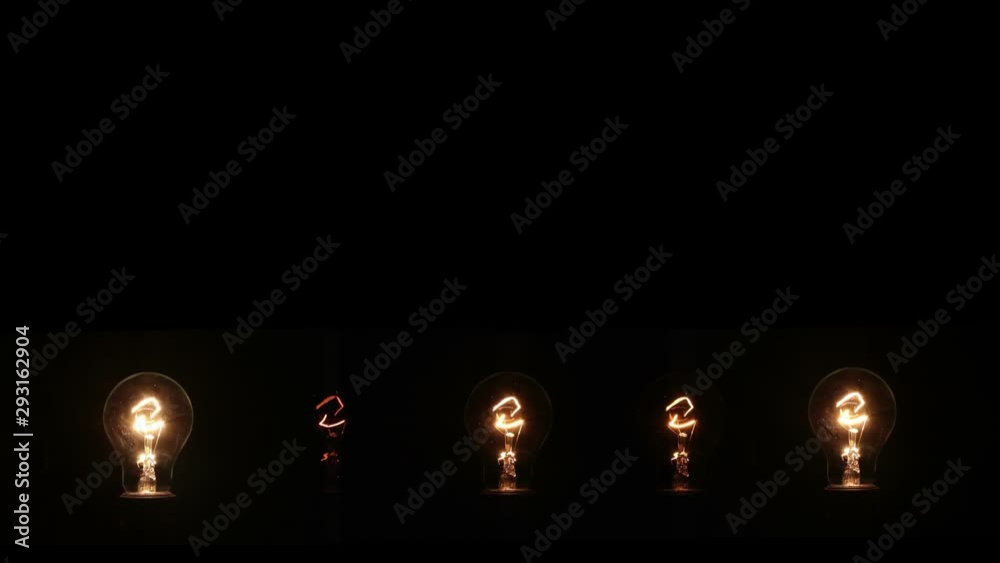 incandescent lamp on isolated black