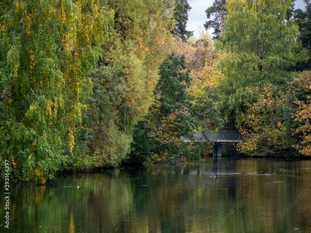 Autumn, river, bridge.