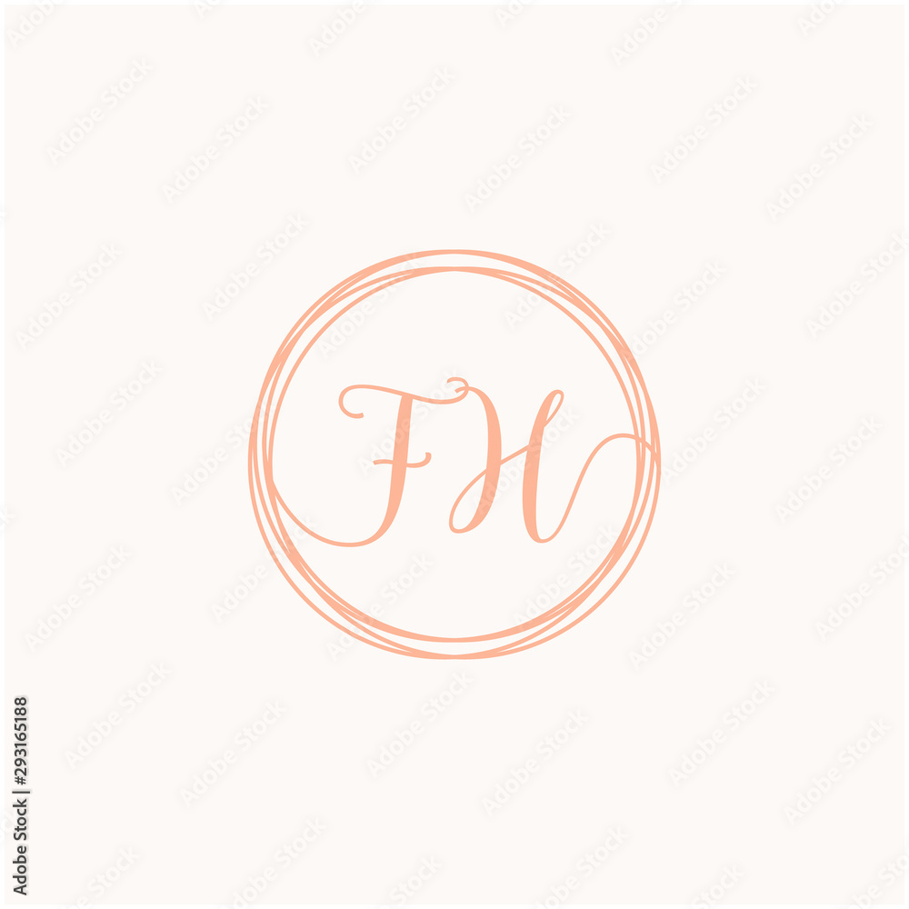 FH Initial Handwriting logo template, Creative fashion logo design, couple wedding concept -vector FH Initial Handwriting logo template, Creative fashion logo design, couple wedding concept -vector