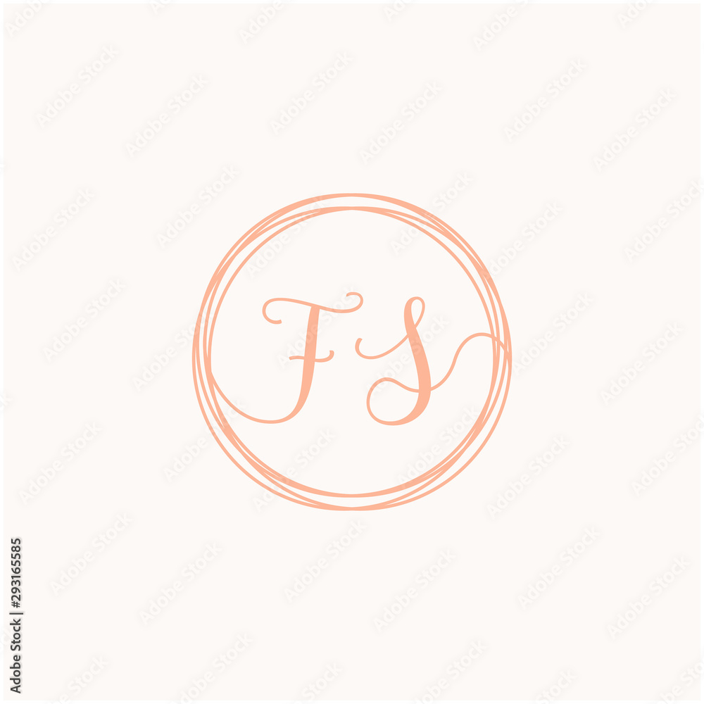 FS Initial Handwriting logo template, Creative fashion logo design, couple wedding concept -vector FS Initial Handwriting logo template, Creative fashion logo design, couple wedding concept -vector