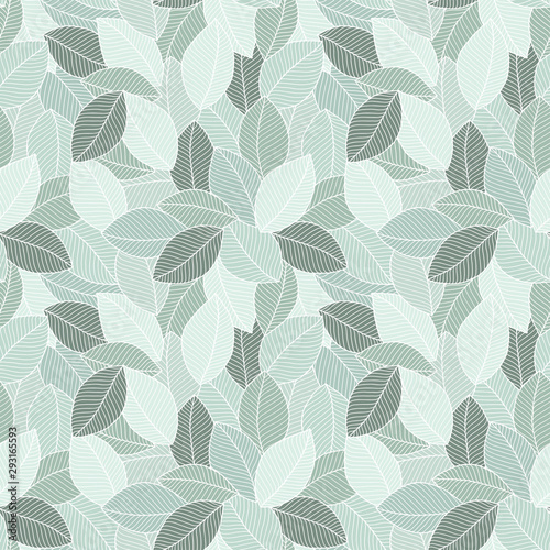 Beautiful spring leaves seamless pattern