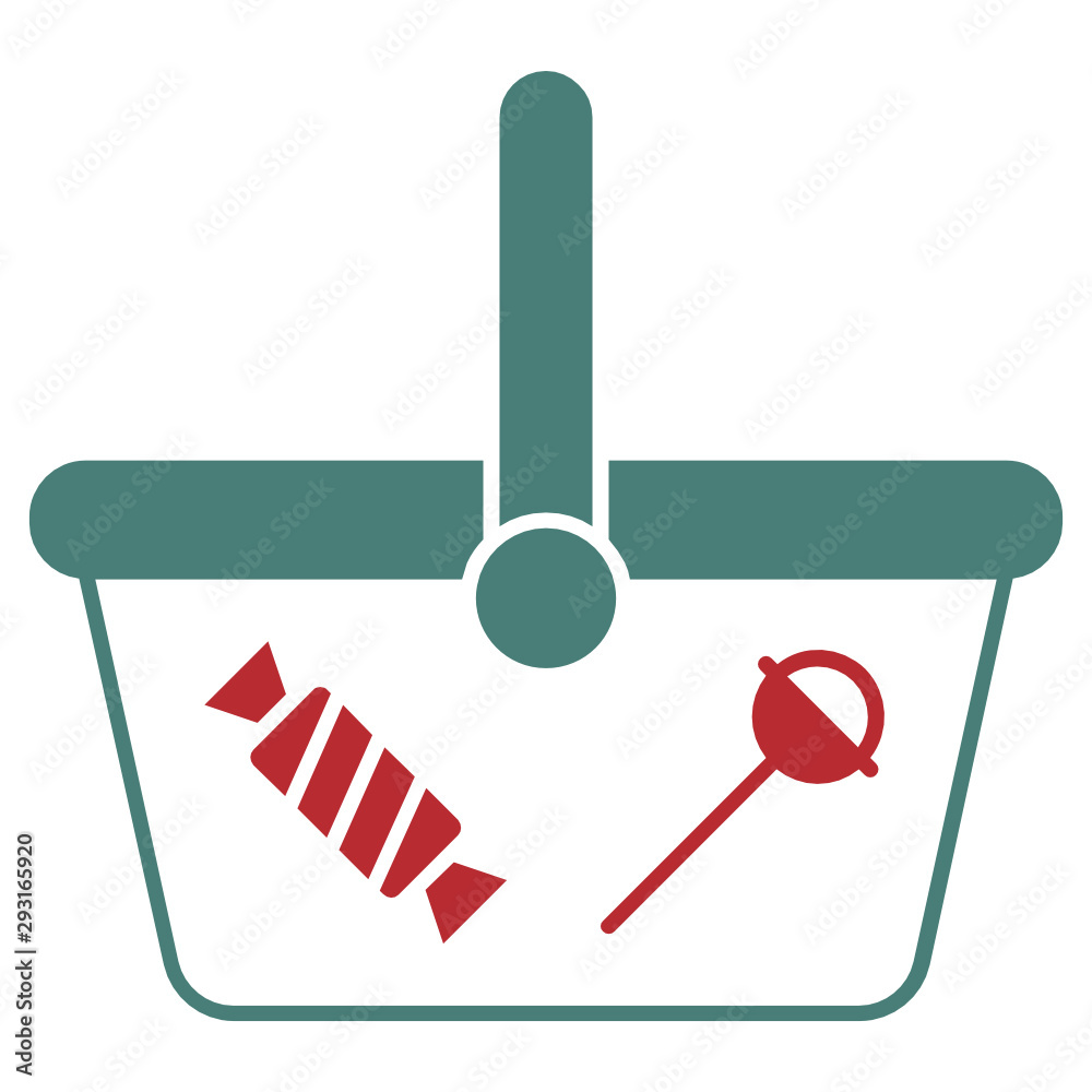 Basket of Christmas Lovely Candy Gift Concept Vector Icon Design Basket of Christmas Lovely Candy Gift Concept Vector Icon Design