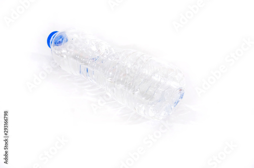 plastic water bottle on a white background.