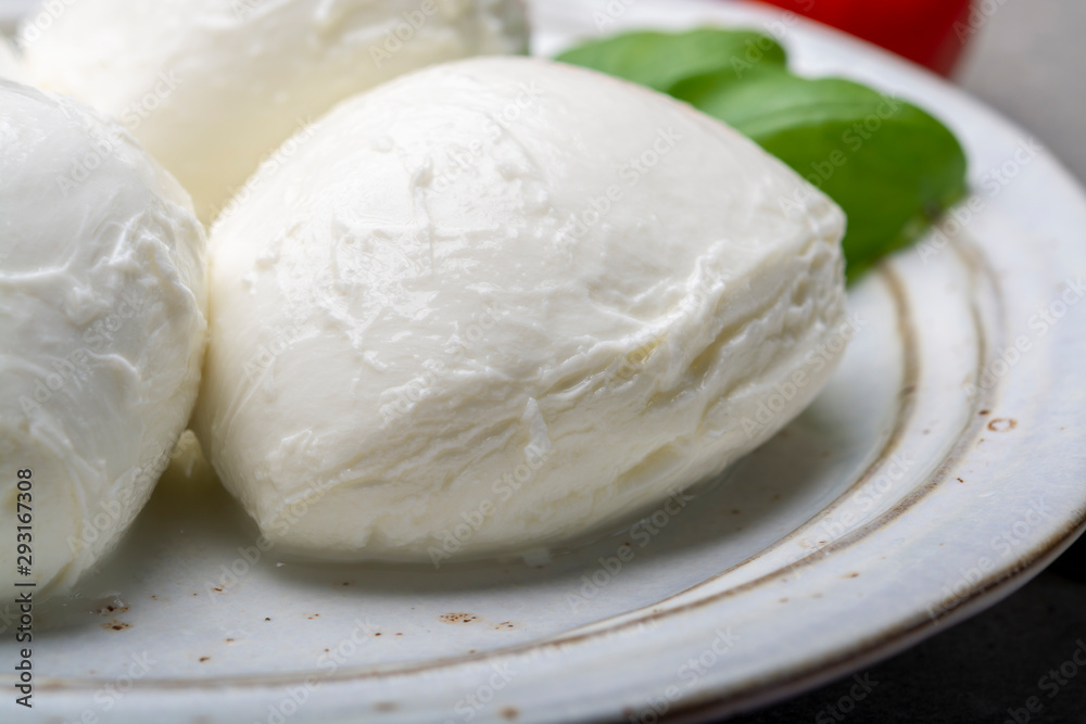 Cheese collection, balls Italian soft white cheese mozzarella