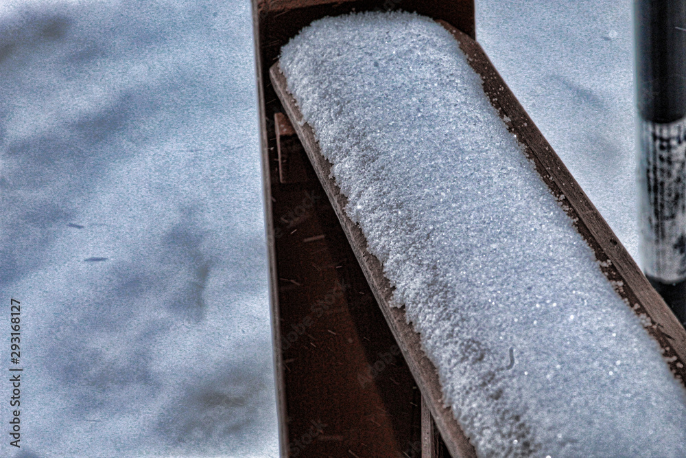 Snow Covered Hand Rail