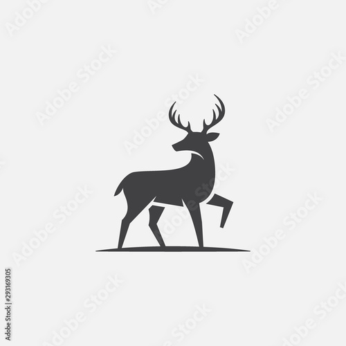 deer icon  deer illustration  deer vector design template  rain deer logo