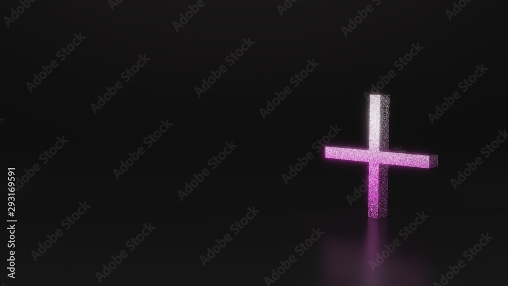 Fototapeta premium science glitter plus symbol icon 3D rendering