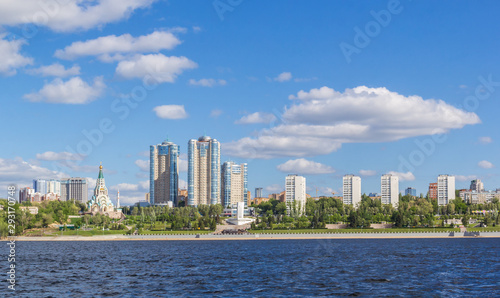 New buildings on the banks of the Volga River in Samara photo