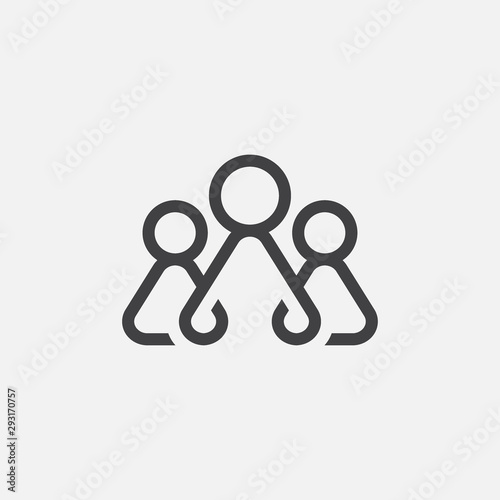 people icon linear, team leader icon, team leader icon illustration, team leader vector icon simple and modern linear design. Flat symbol