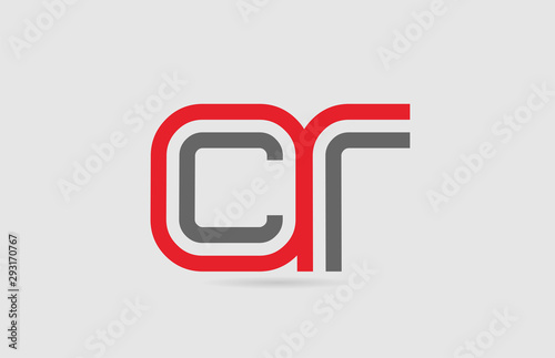 red grey alphabet letter logo combination CR C R for icon design