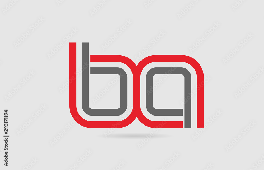 red grey alphabet letter logo combination BA B A for icon design red grey alphabet letter logo combination BA B A for icon design