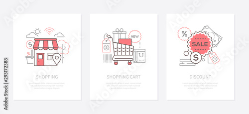 Shopping sale - line design style icons set © Boyko.Pictures