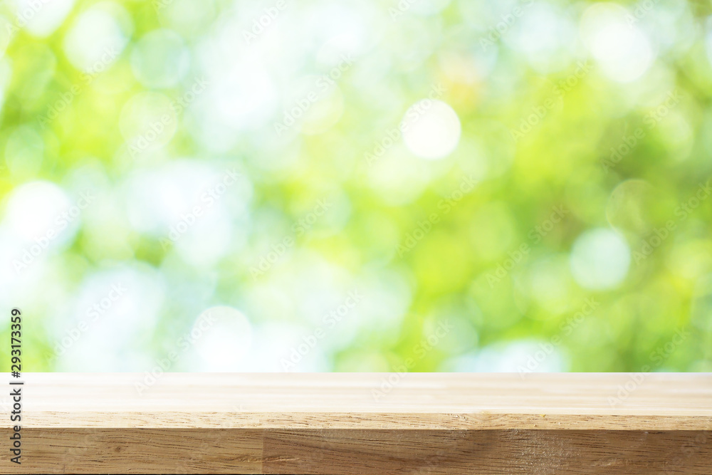 Empty white table and blurred garden bokeh background. mock up for display or montage of product, Business presentation. Empty white table and blurred garden bokeh background. mock up for display or montage of product, Business presentation.