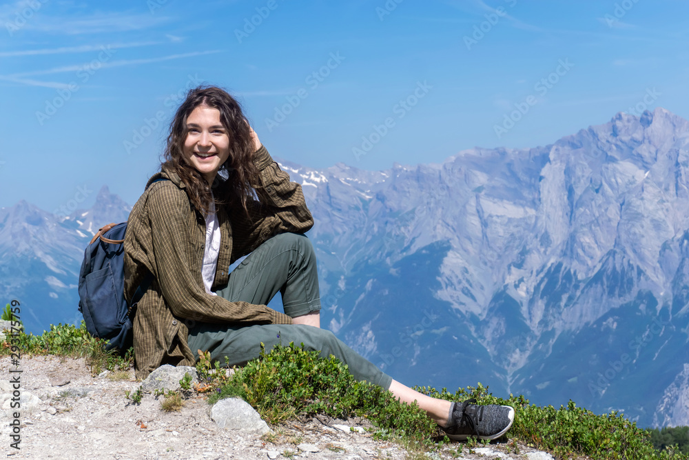 Girl in the mountains.