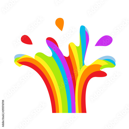 LGBT splashing fountain rainbow symbol icon. Gay pride, vector illustration.