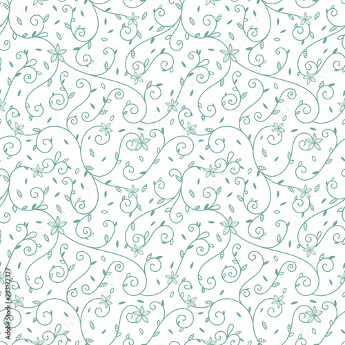 Beautiful hand drawn seamless floral swirls pattern, great for textiles, fabrics, wallpaper, wrapping, banners - vector surface design