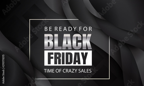Black friday sale banner layout design. Vector illustration