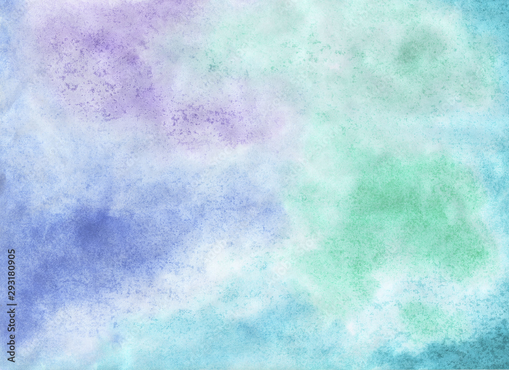 watercolor background in green lilac and blue tones for design and decoration in various areas