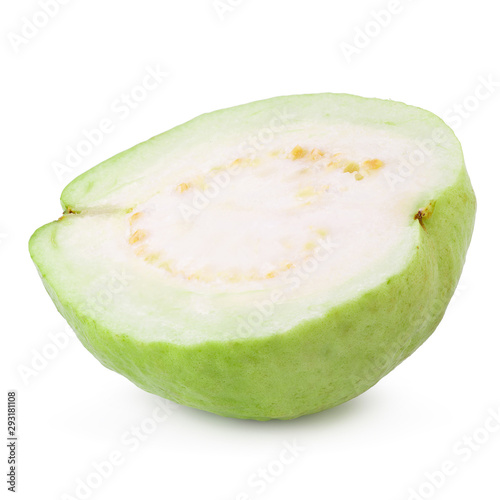 Guava fruit cut out isolated on the white background