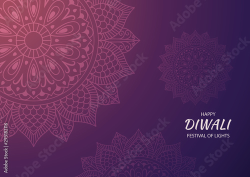 Happy Diwali Hindu festival banner, card. Vector illustration