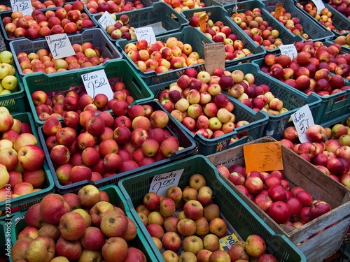 Apples for sale at the market in Warsaw
