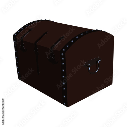 Old brown coffer vector illustration