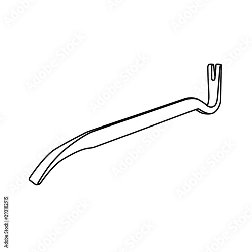 crowbar vector illustration contour isolated