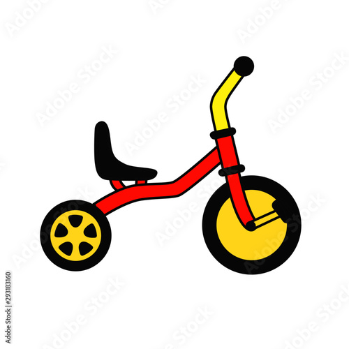 three wheel bike vector illustration