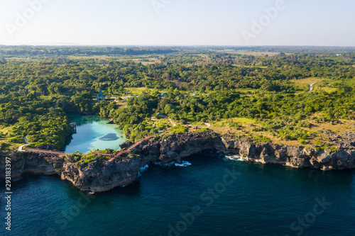 Aerial view of Weekuri lake, Sumba, East Nusa Tenggara, Indonesia photo