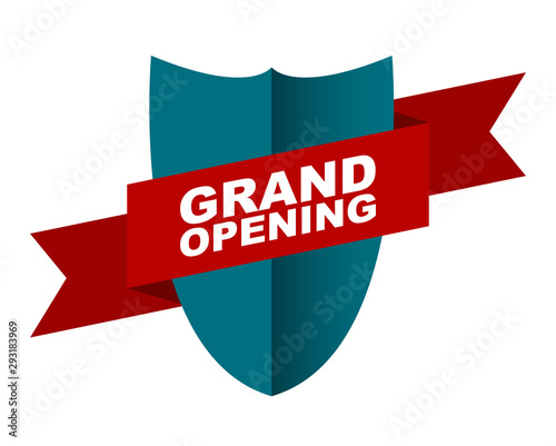 red vector banner grand opening