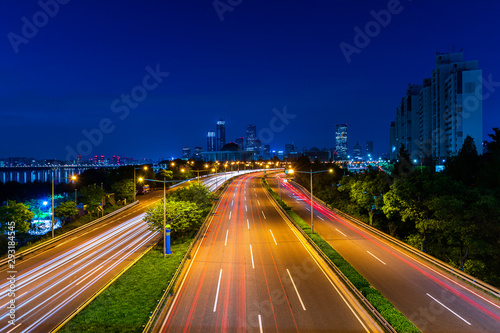 Traffic and viewpoint of National Assembly building of South Korea.The best landmark in Seoul , South Korea © Toowongsa