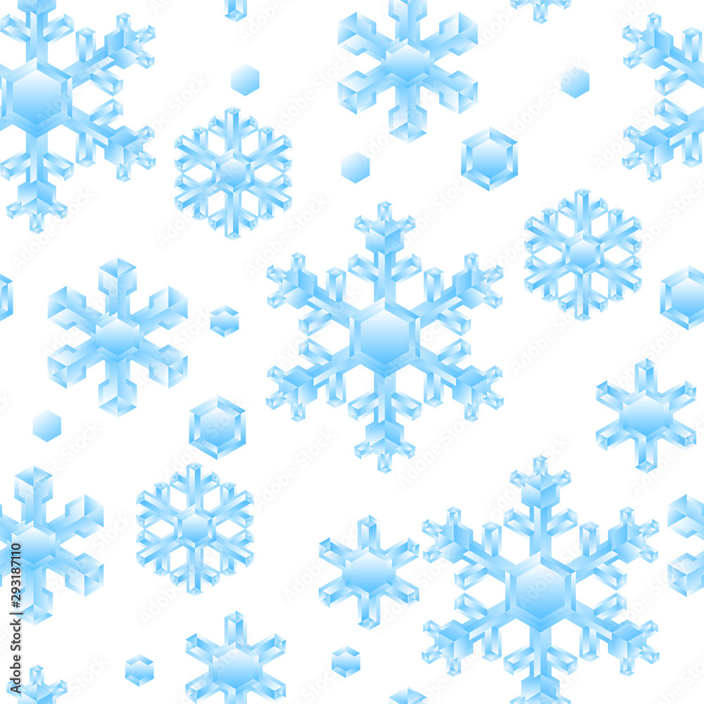 Seamless pattern with crystal snowflakes. Seamless pattern with crystal snowflakes.