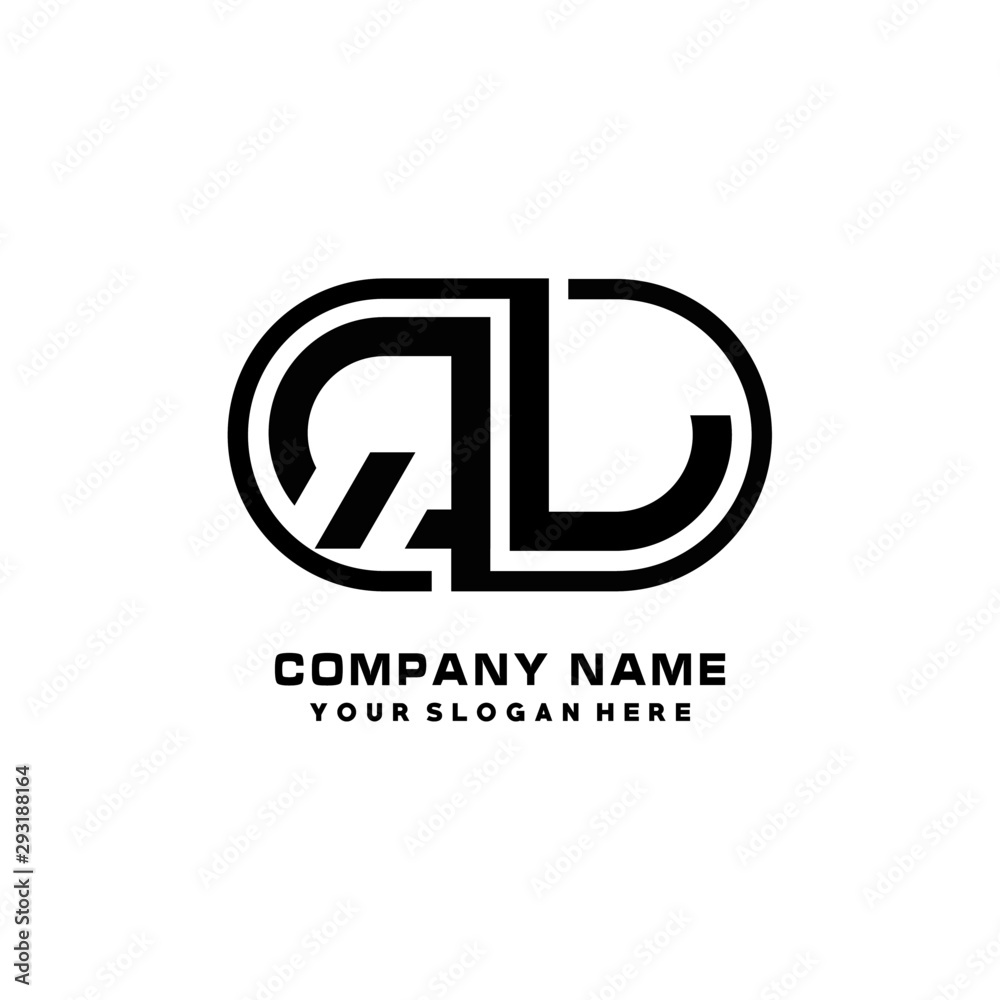 QL initial letters looping linked oval elegant logo blue, black QL initial letters looping linked oval elegant logo blue, black