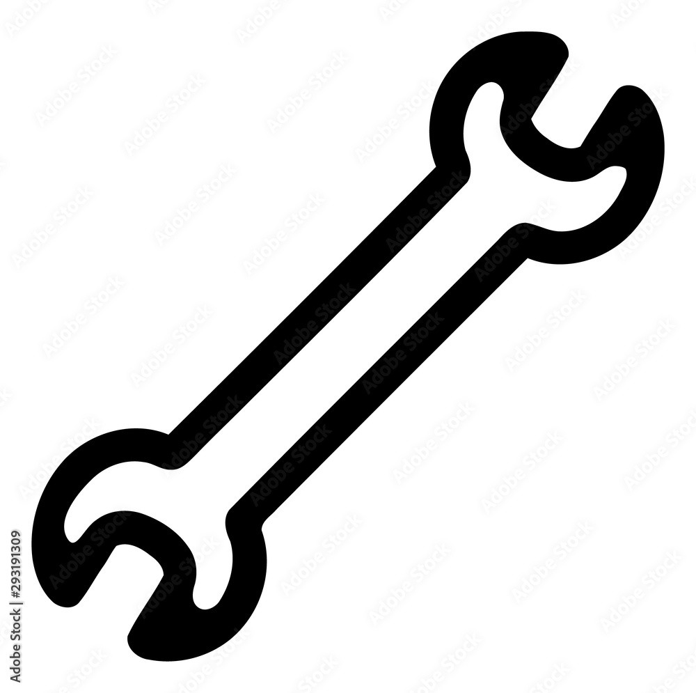 Vector spanner flat icon. Vector pictograph style is a flat symbol spanner icon on a white background. Vector spanner flat icon. Vector pictograph style is a flat symbol spanner icon on a white background.