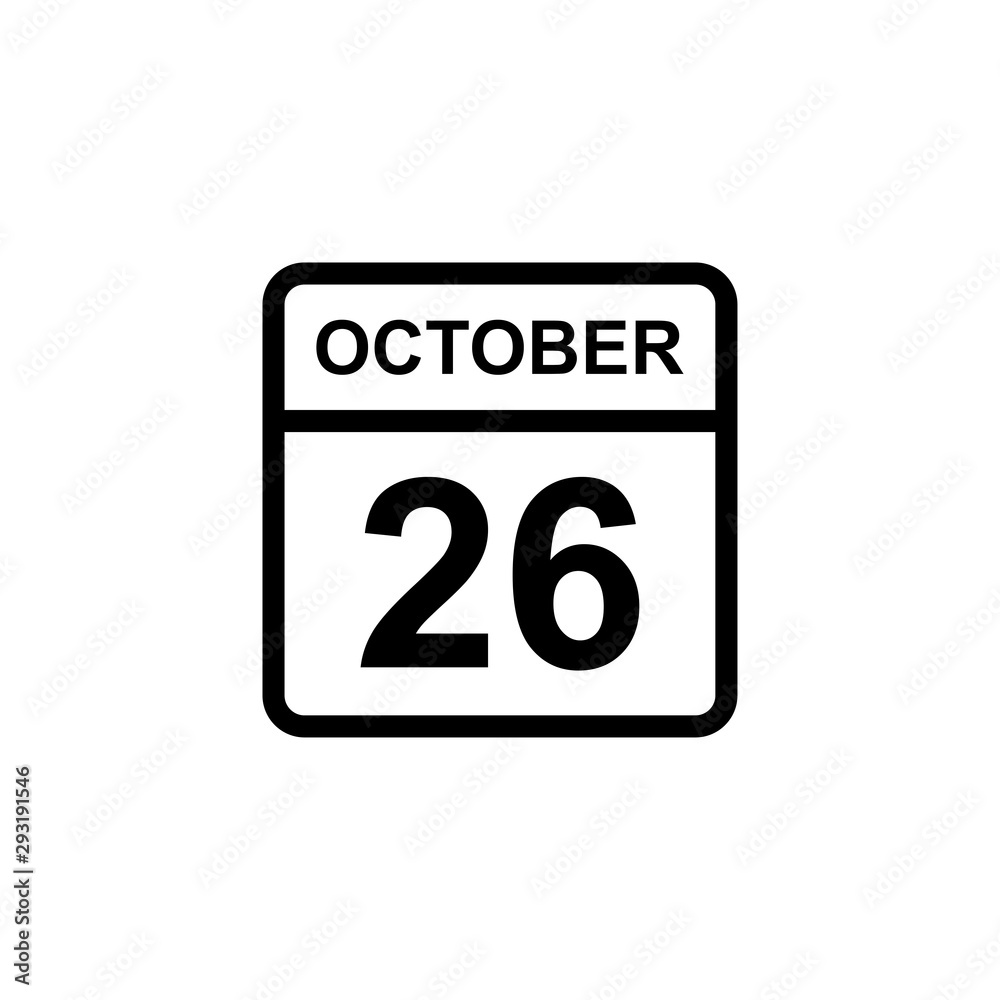 calendar - October 26 icon illustration isolated vector sign symbol calendar - October 26 icon illustration isolated vector sign symbol