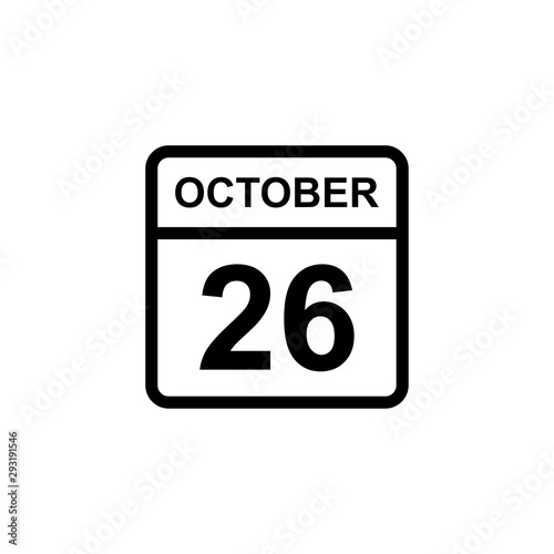 Free Download calendar - October 26 icon illustration isolated vector sign symbol - GFXLoad