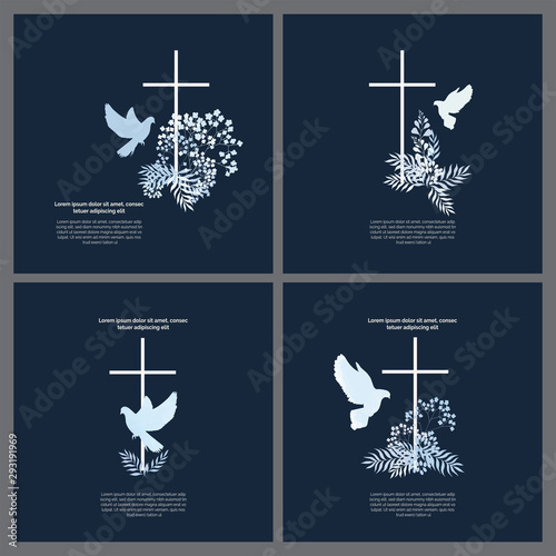God bless you cards set, templates kit, universal prints, poster design