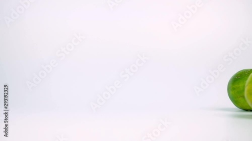 Fresh citrus roll on white background 