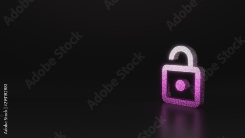 science glitter symbol of open icon 3D rendering